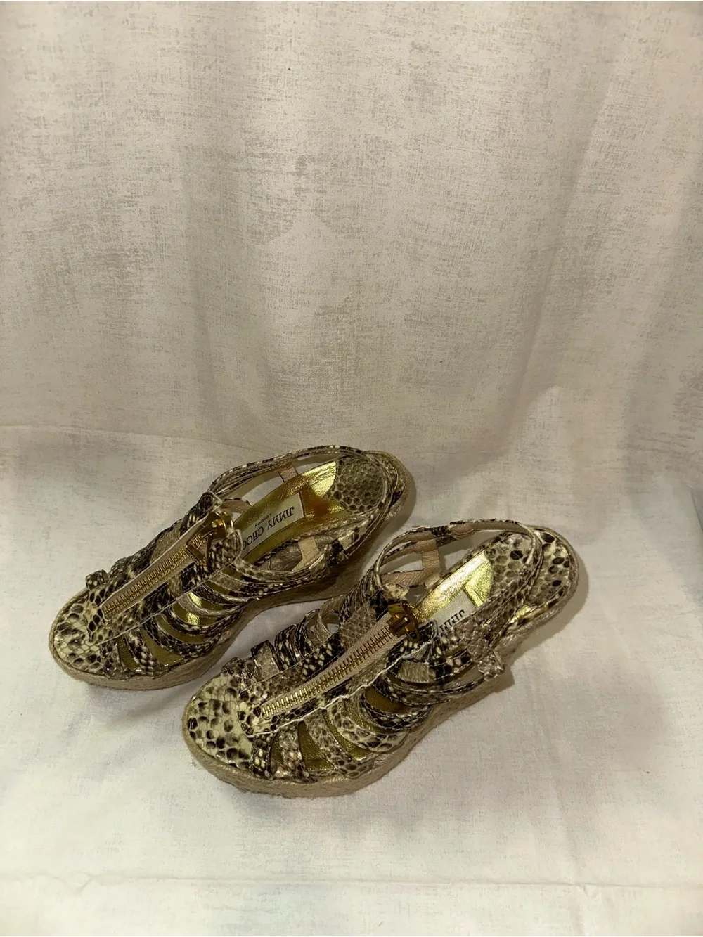 Jimmy Choo Glenys Wedge Snake Skin Size 7